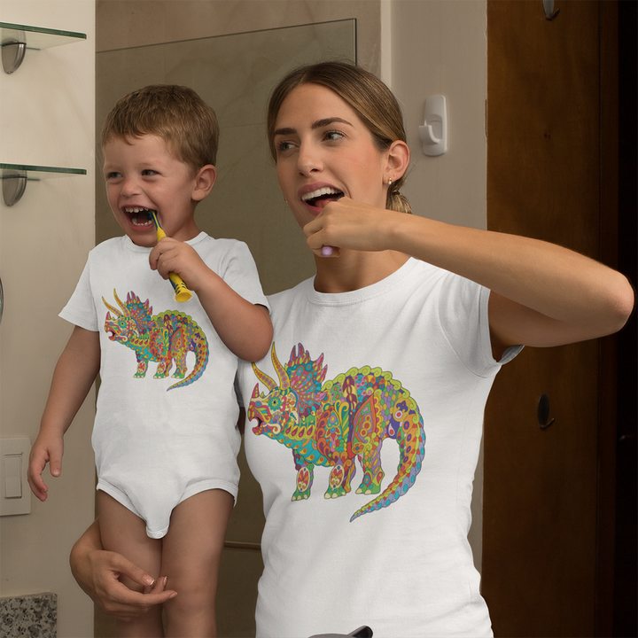Toddler Triceratops Zentangle Onesie | Jurassic Studio