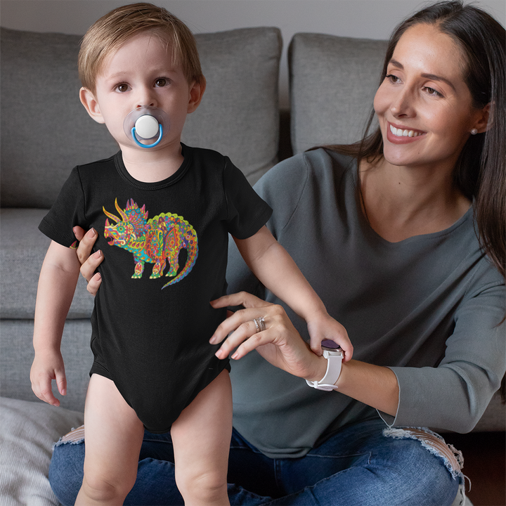 Toddler Triceratops Zentangle Onesie | Jurassic Studio