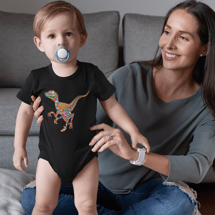 Toddler Velociraptor Zentangle Onesie | Jurassic Studio