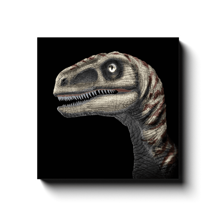 Velociraptor Portrait Canvas Wrap | Jurassic Studio