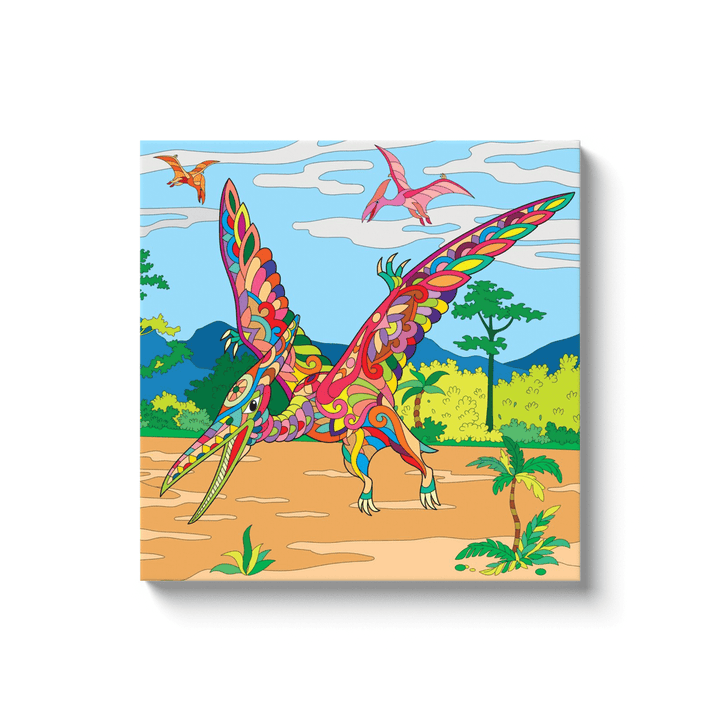 Pterodactyl Zentangle Canvas Wrap | Jurassic Studio