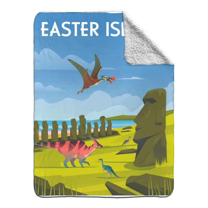 Easter Island Sherpa Blanket | Jurassic Studio