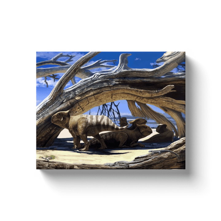 Protoceratops Shelter Canvas Wrap | Jurassic Studio