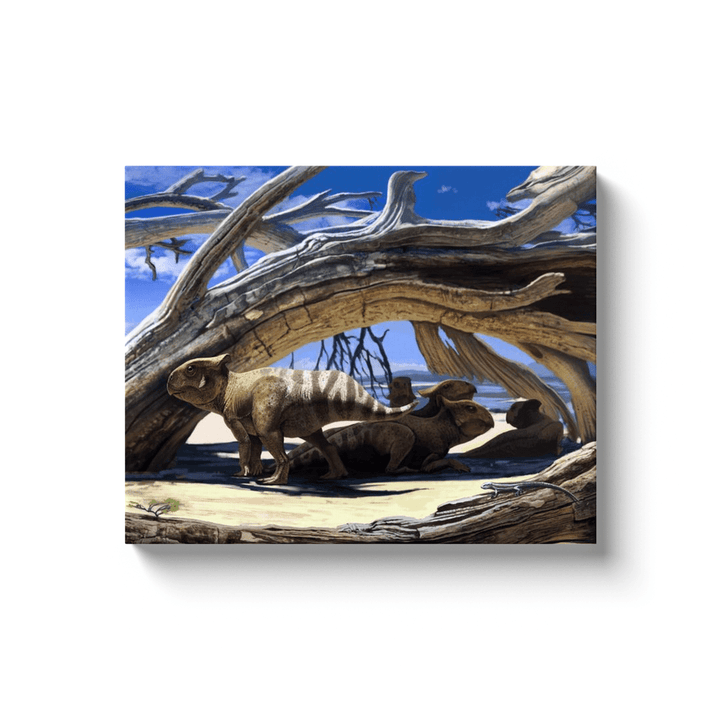Protoceratops Shelter Canvas Wrap | Jurassic Studio