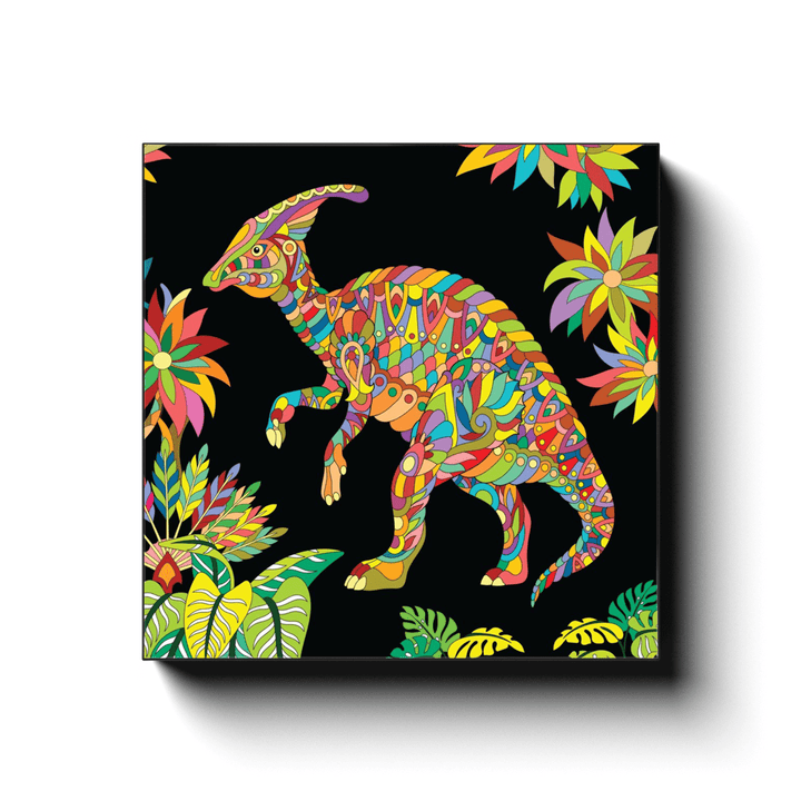 Hadrosaur Zentangle Canvas Wrap | Jurassic Studio
