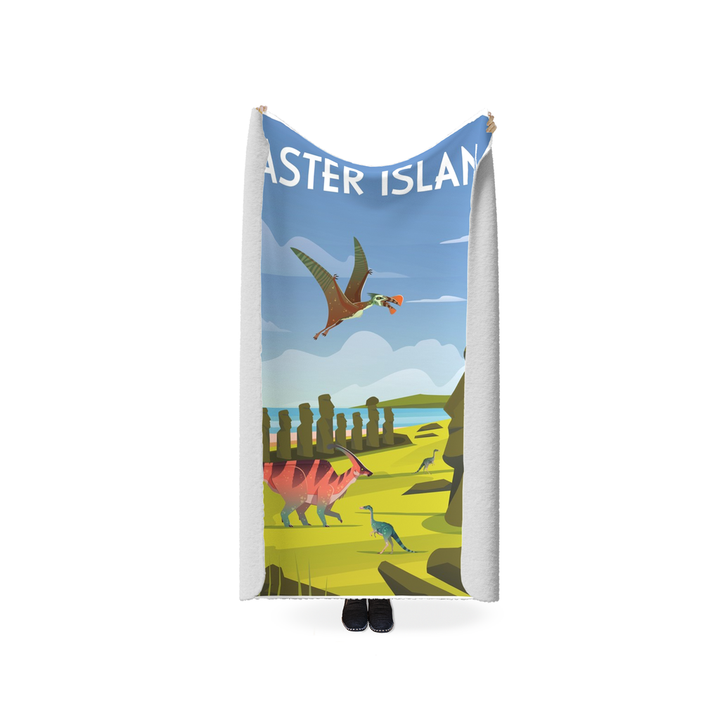 Easter Island Sherpa Blanket | Jurassic Studio