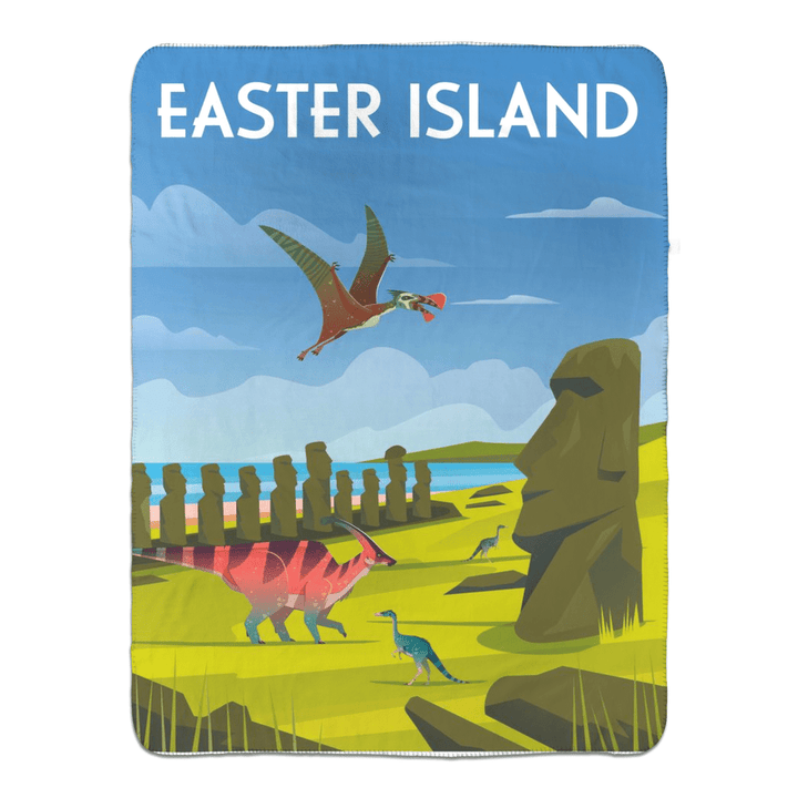 Easter Island Sherpa Blanket | Jurassic Studio