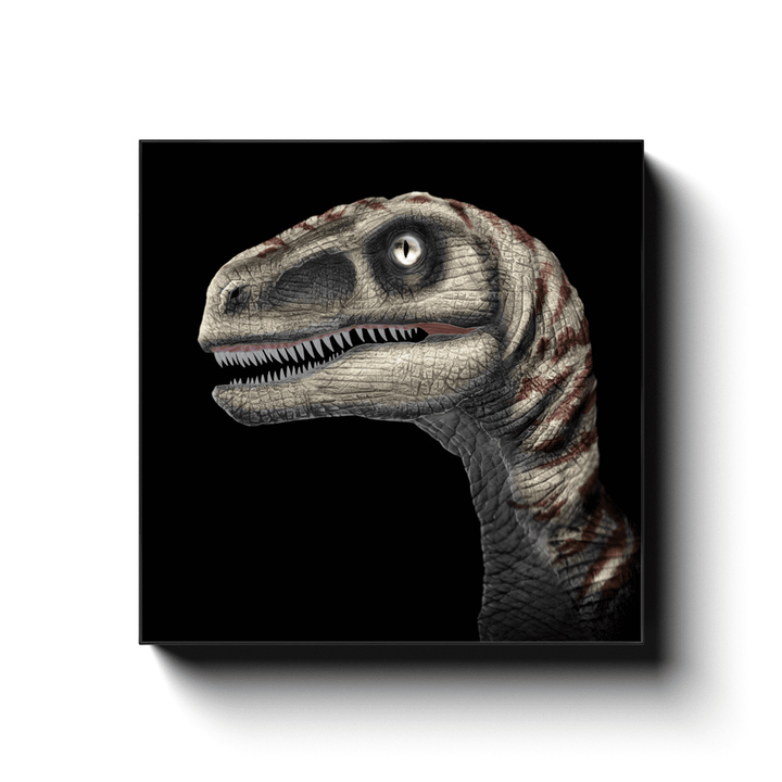 Velociraptor Portrait Canvas Wrap | Jurassic Studio