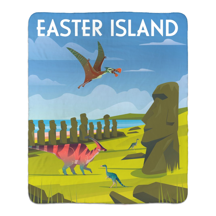 Easter Island Sherpa Blanket | Jurassic Studio