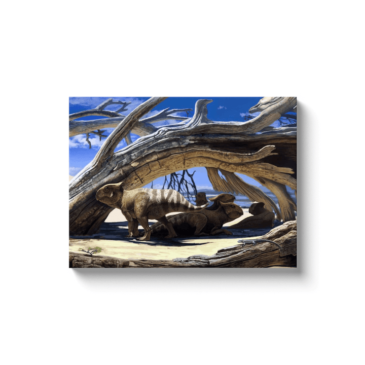 Protoceratops Shelter Canvas Wrap | Jurassic Studio