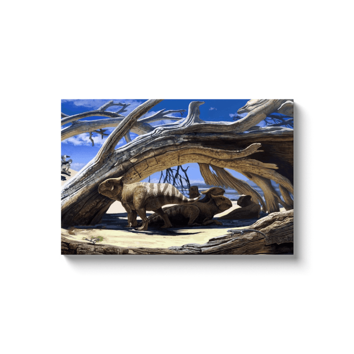Protoceratops Shelter Canvas Wrap | Jurassic Studio