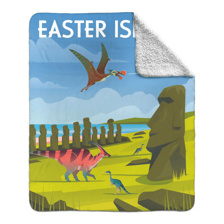 Easter Island Sherpa Blanket | Jurassic Studio