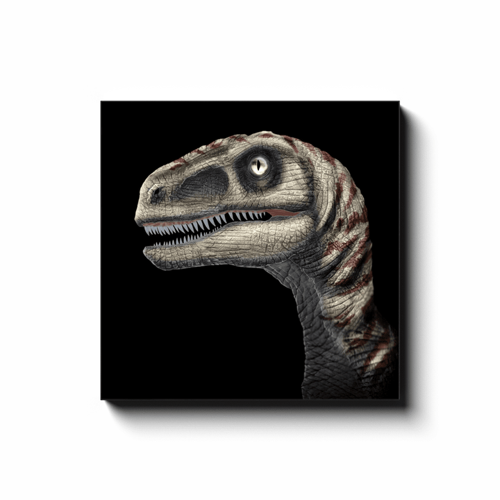 Velociraptor Portrait Canvas Wrap | Jurassic Studio