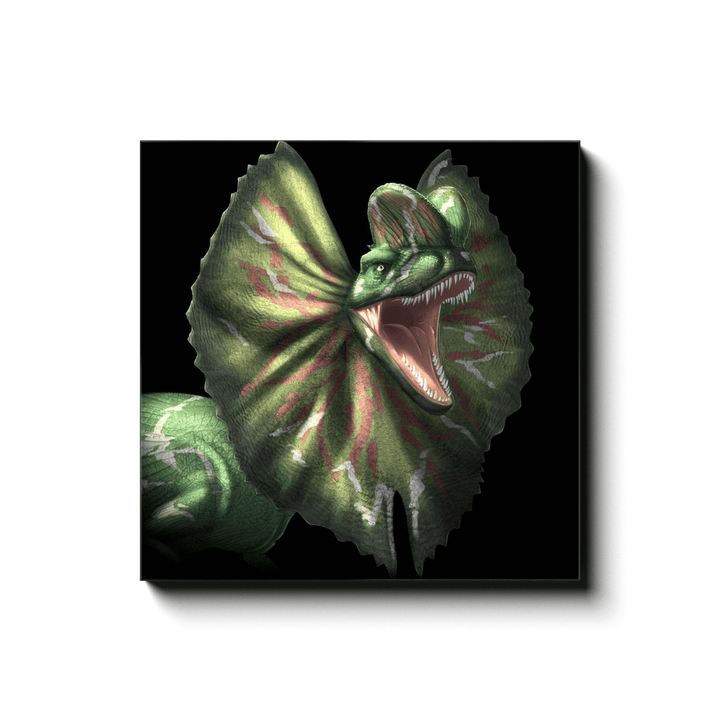 Dilophosaurus Portrait Canvas Wrap | Jurassic Studio