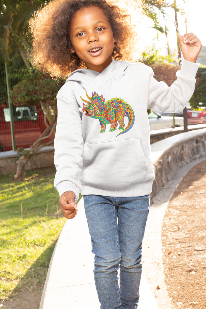 Kids Triceratops Zentangle Hoodie | Jurassic Studio