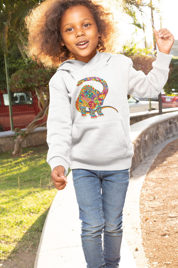 Kids Brontosaurus Zentangle Hoodie | Jurassic Studio