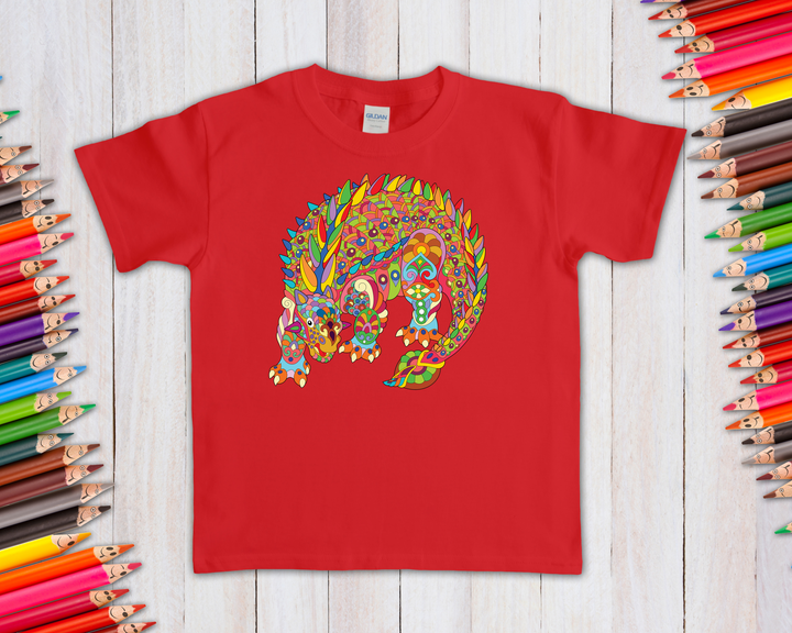 Kids Ankylosaurus Zentangle T-Shirt | Jurassic Studio