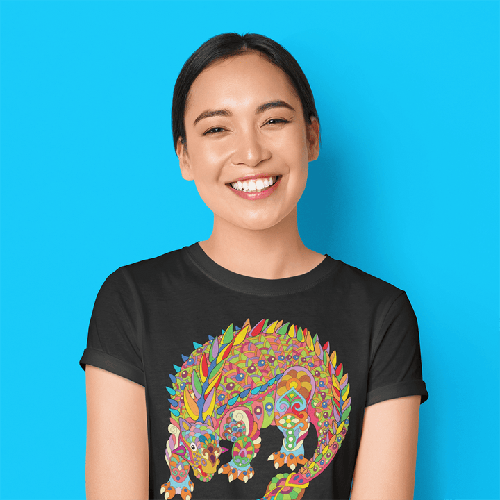 Women Ankylosaurus Zentangle T-Shirt | Jurassic Studio