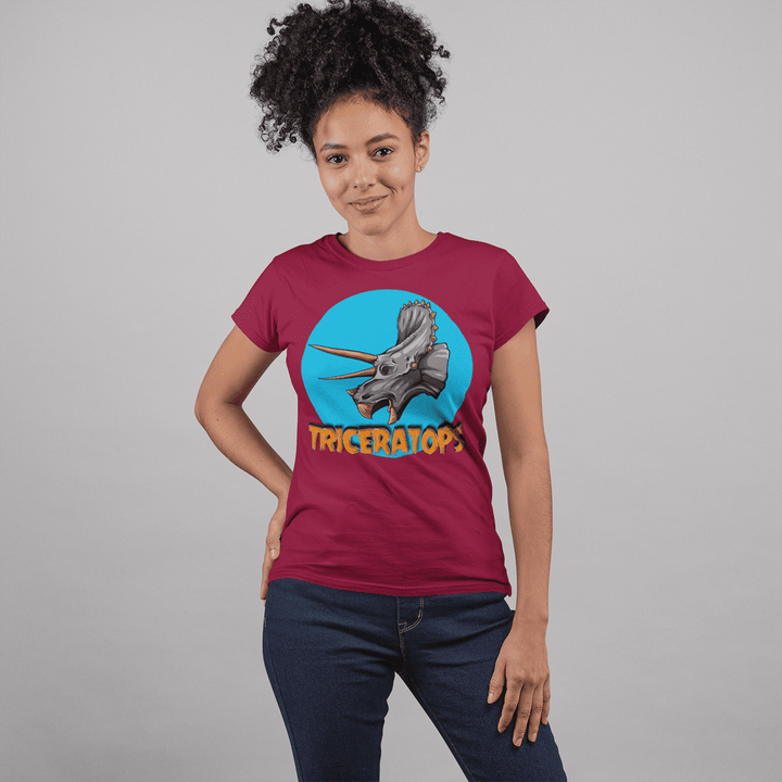 Women Triceratops Head T-Shirt | Jurassic Studio
