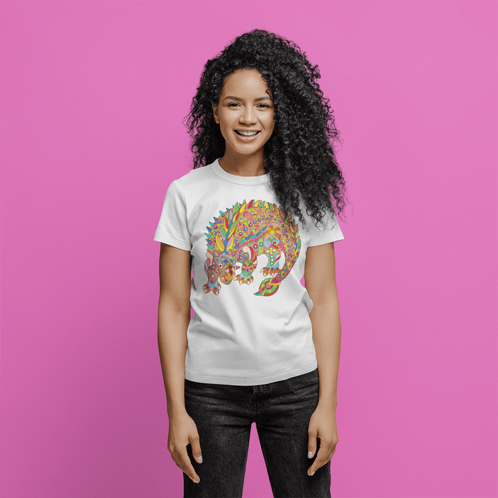 Women Ankylosaurus Zentangle T-Shirt | Jurassic Studio