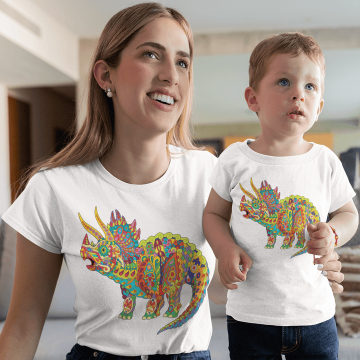 Women Triceratops Zentangle T-Shirt | Jurassic Studio