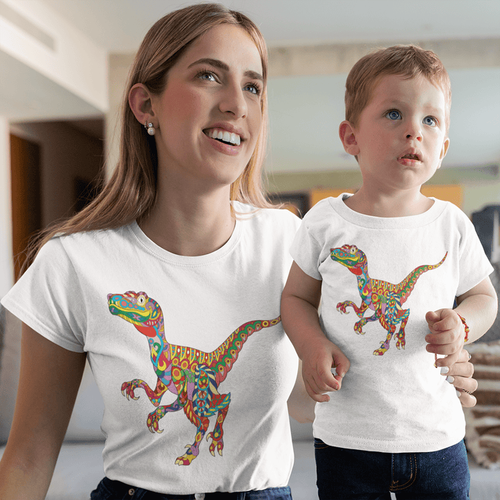 Women Velociraptor Zentangle T-Shirt | Jurassic Studio