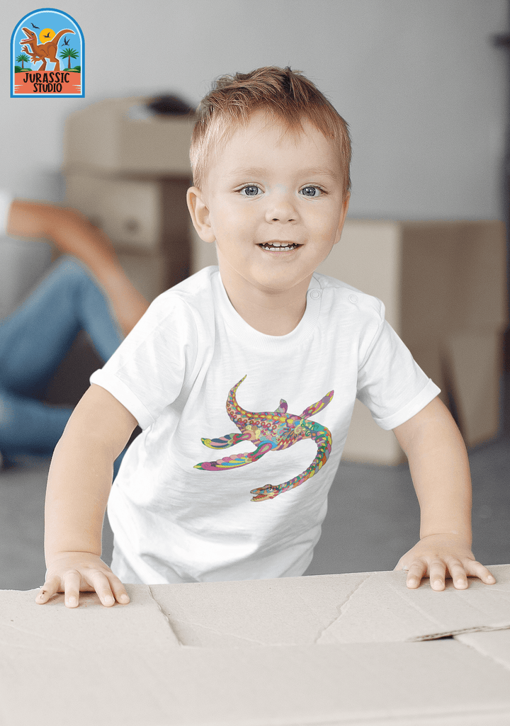 Toddler Plesiosaurs Zentangle T-Shirt | Jurassic Studio
