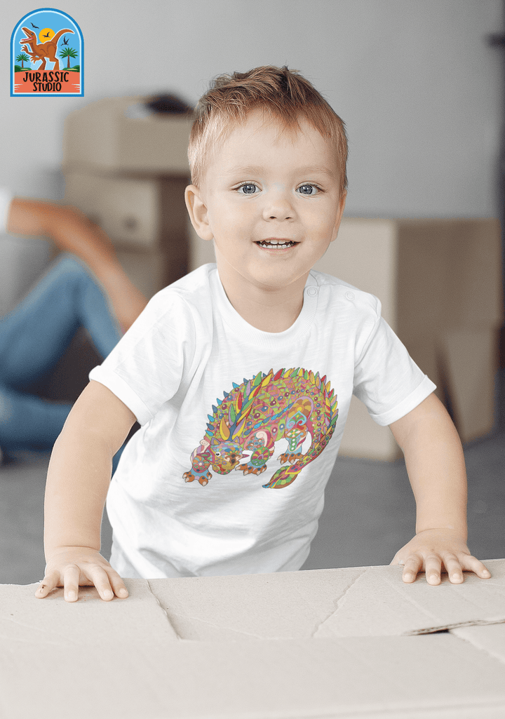 Toddler Ankylosaurus Zentangle T-Shirt | Jurassic Studio