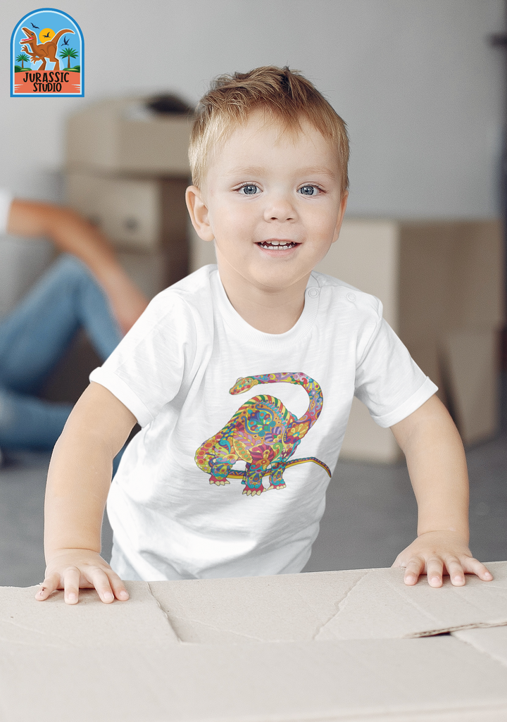 Toddler Brontosaurus Zentangle T-Shirt | Jurassic Studio