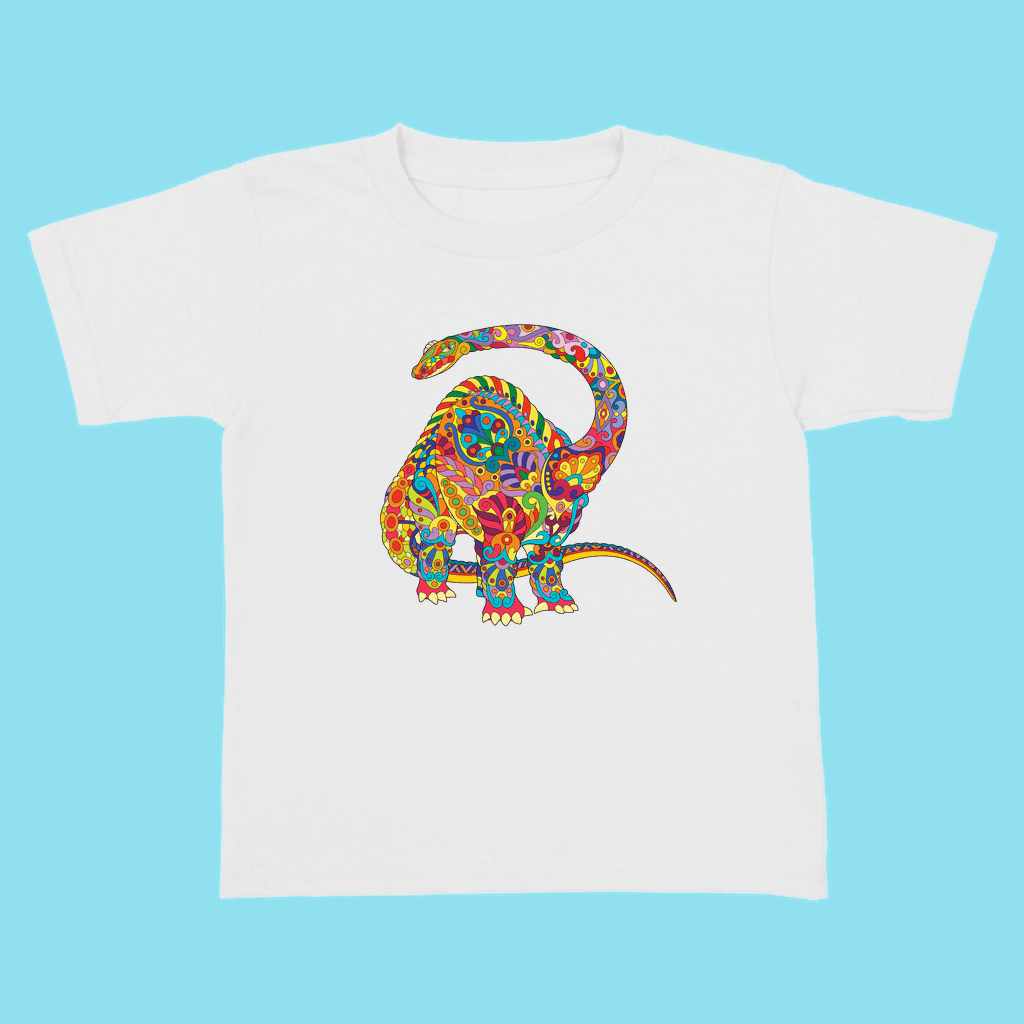 Toddler Brontosaurus Zentangle T-Shirt | Jurassic Studio