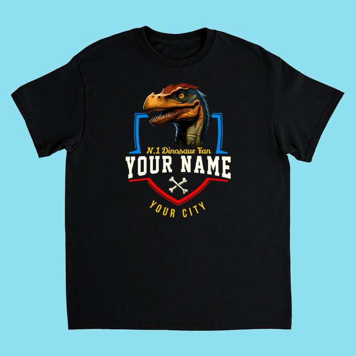 N.1 Velociraptor Fan Custom Kids T-Shirt | Jurassic Studio