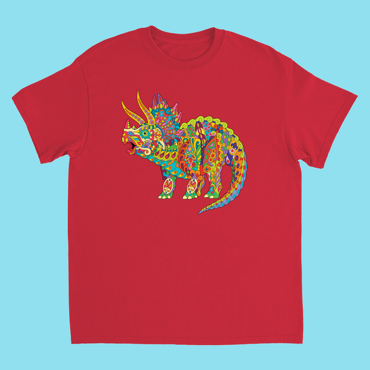 Kids Triceratops Zentangle T-Shirt | Jurassic Studio