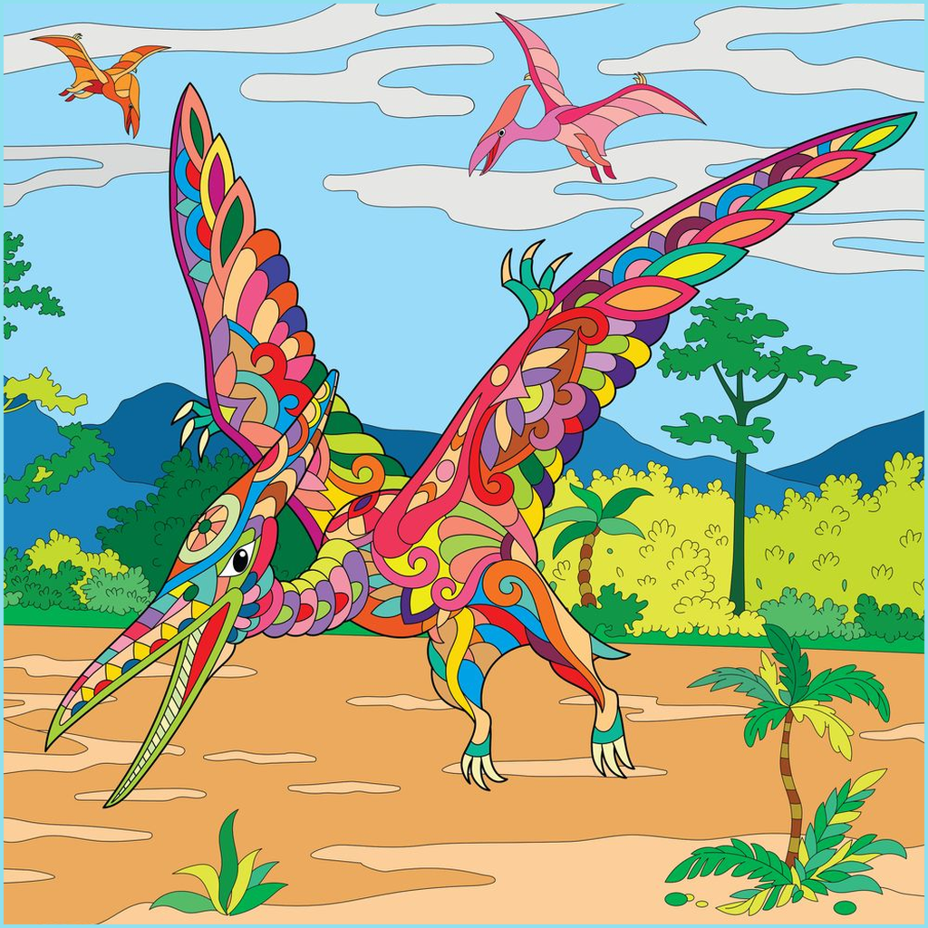 Pterodactyl Zentangle Poster | Jurassic Studio