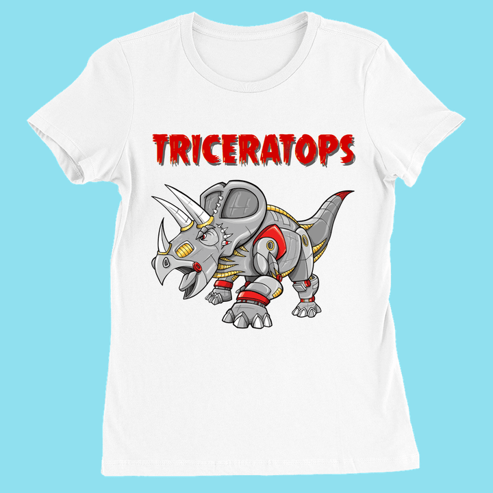 Women Robot Triceratops T-Shirt | Jurassic Studio