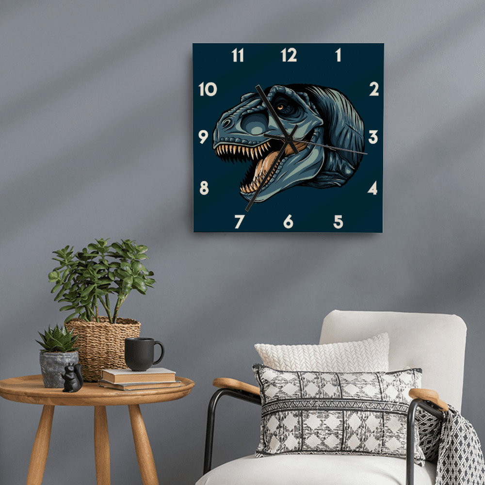 11 Inch T-Rex Wall Art Clock Jurassic Studio