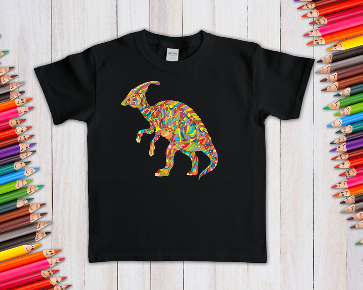 Kids Hadrosaur Zentangle T-Shirt | Jurassic Studio