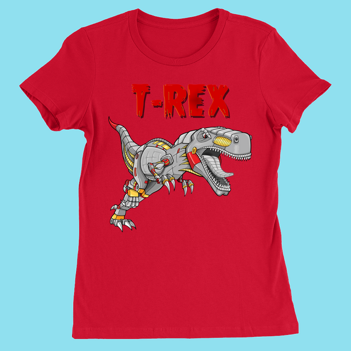 Women Robot T-Rex T-Shirt