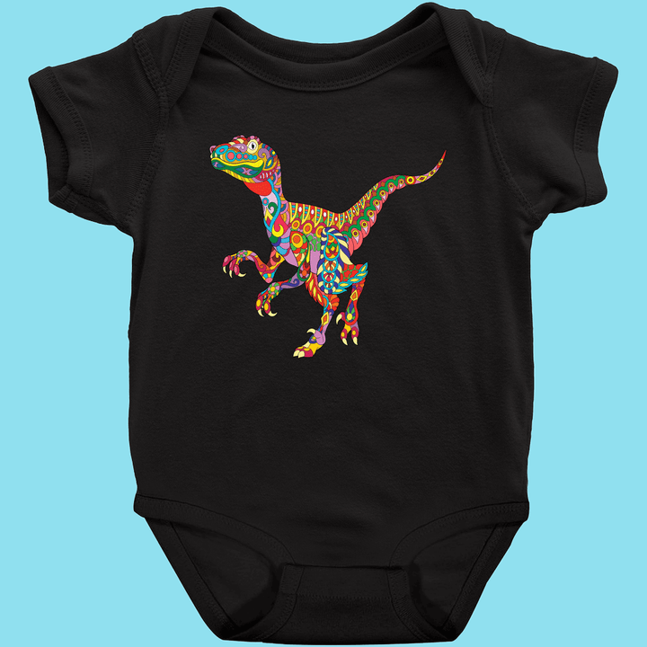 Toddler Velociraptor Zentangle Onesie | Jurassic Studio