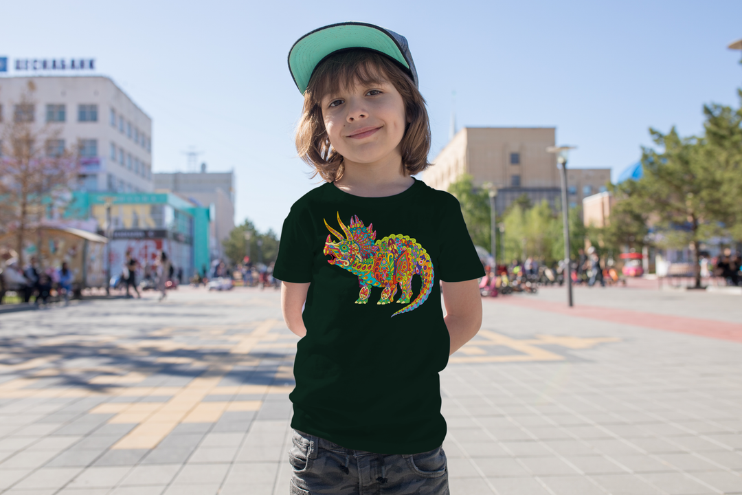 Kids Triceratops Zentangle T-Shirt | Jurassic Studio