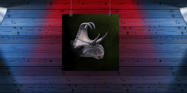 Triceratops Portrait Poster | Jurassic Studio