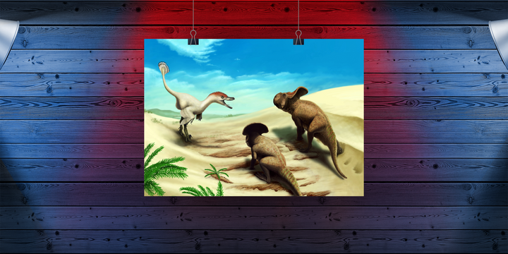 Velociraptor and Protoceratops Poster | Jurassic Studio