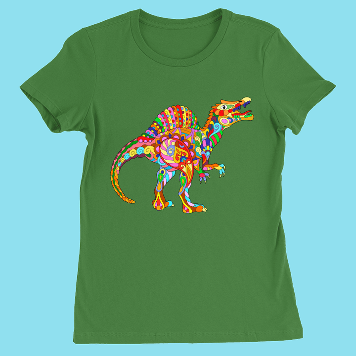 Women Spinosaurus Zentangle T-Shirt | Jurassic Studio