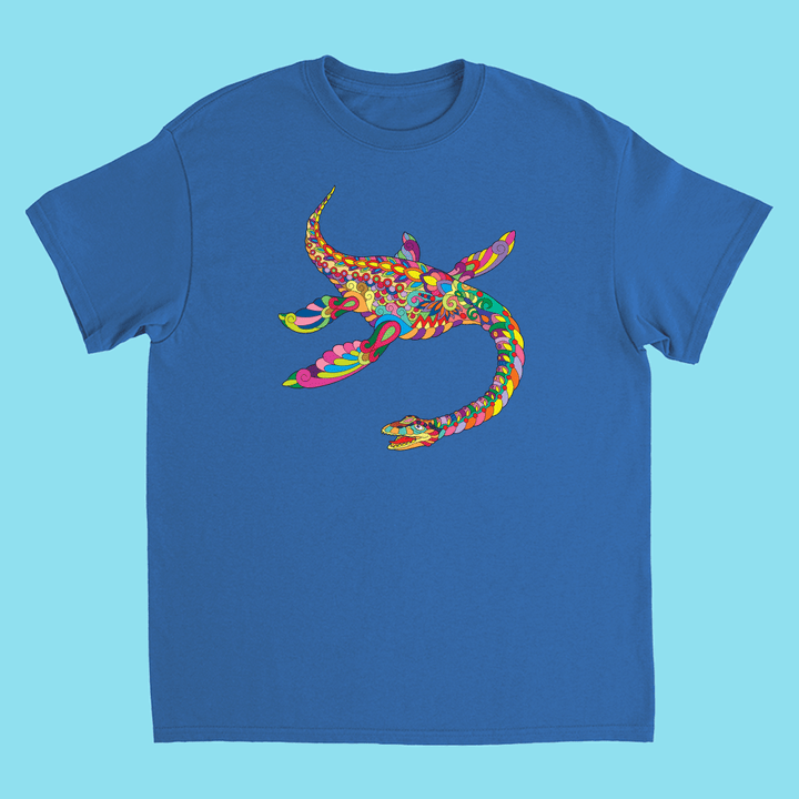 Kids Plesiosaurus Zentangle T-Shirt | Jurassic Studio