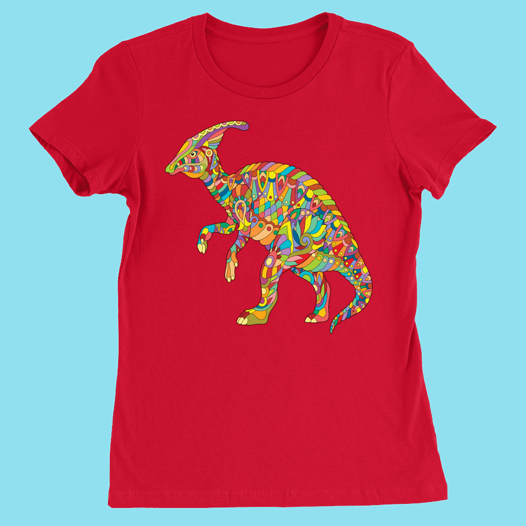 Women Hadrosaur Zentangle T-Shirt | Jurassic Studio