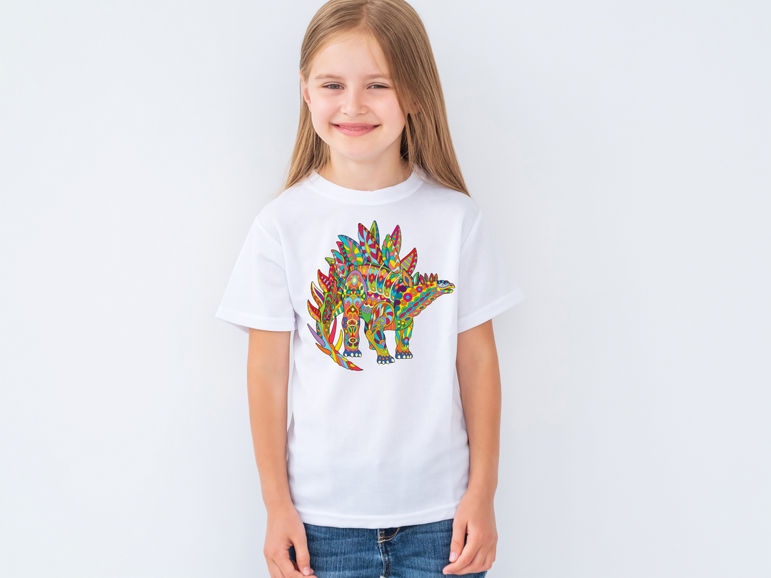Kids Stegosaurus Zentangle T-Shirt | Jurassic Studio
