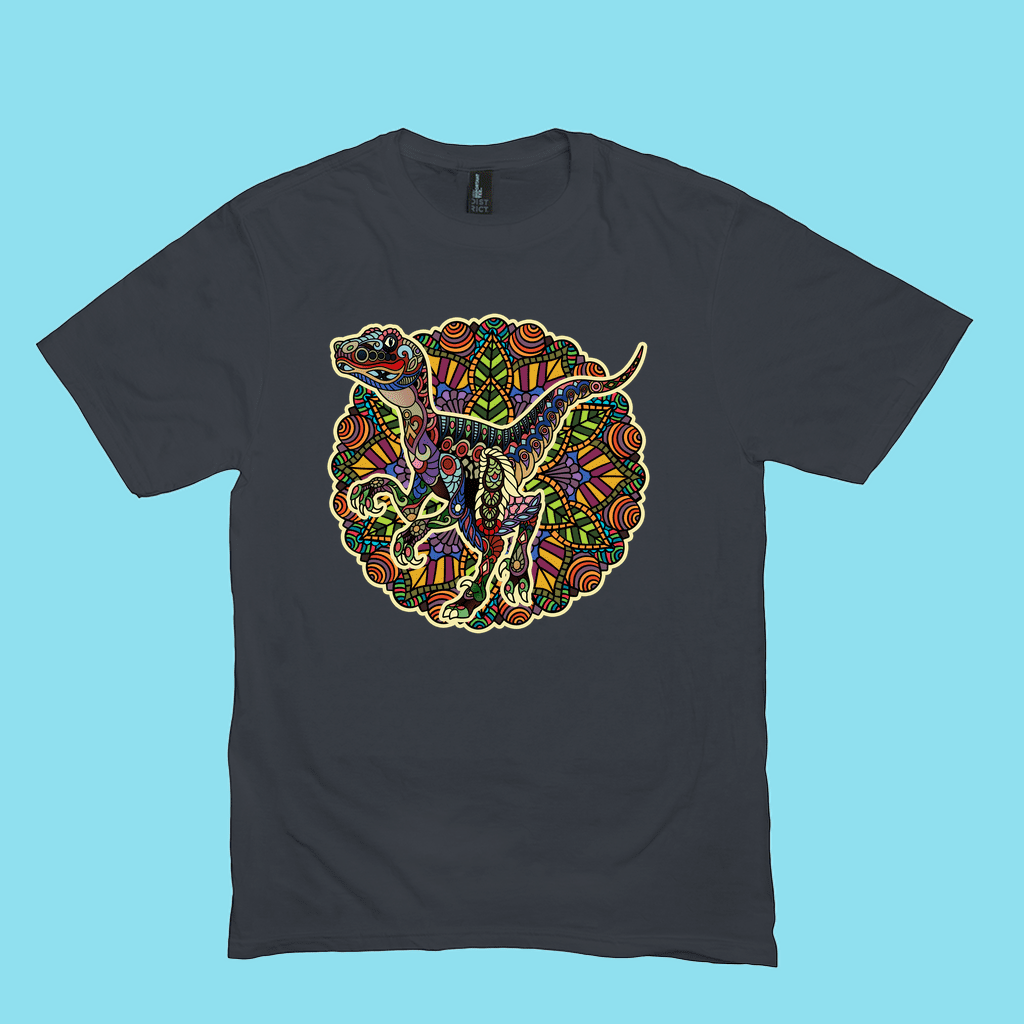 Men Velociraptor Mandala T-Shirt | Jurassic Studio