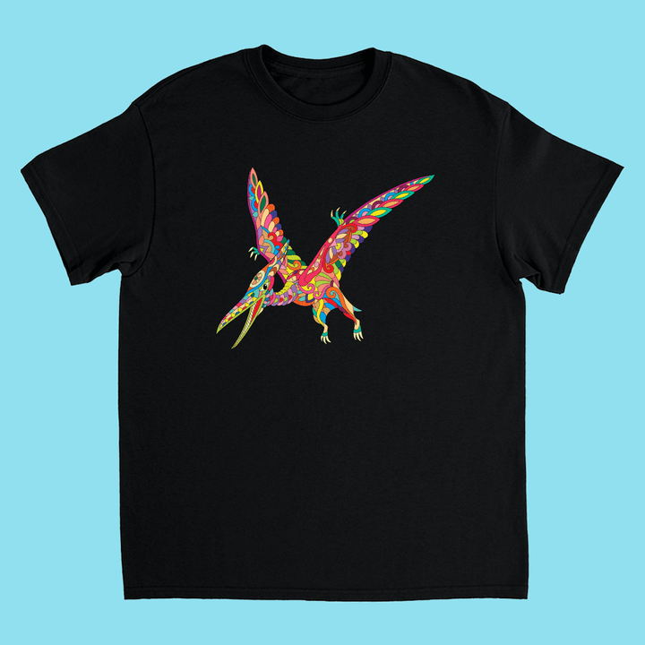 Kids Pterodactyl Zentangle T-Shirt | Jurassic Studio