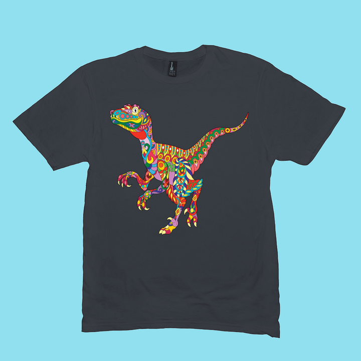 Men Velociraptor Zentangle T-Shirt