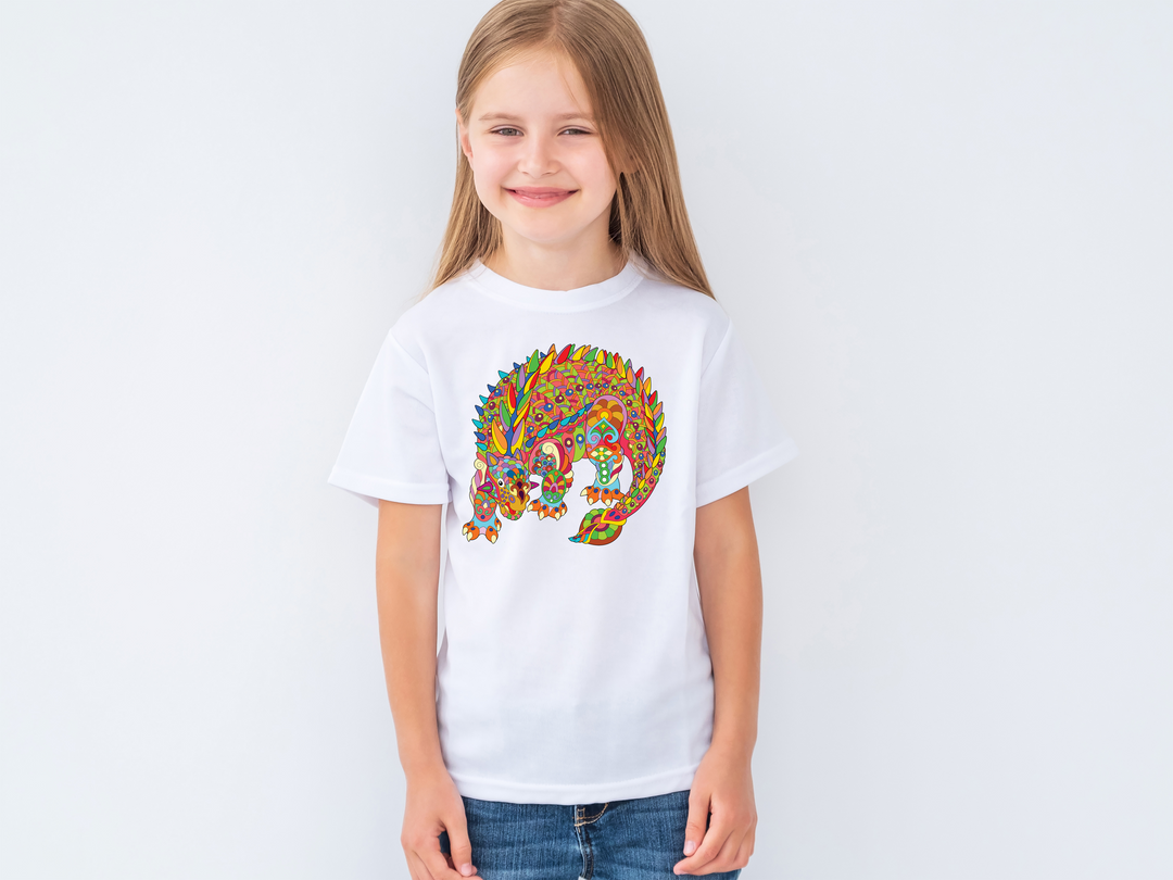 Kids Ankylosaurus Zentangle T-Shirt