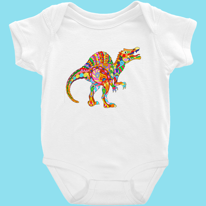 Toddler Spinosaurus Zentangle Onesie | Jurassic Studio